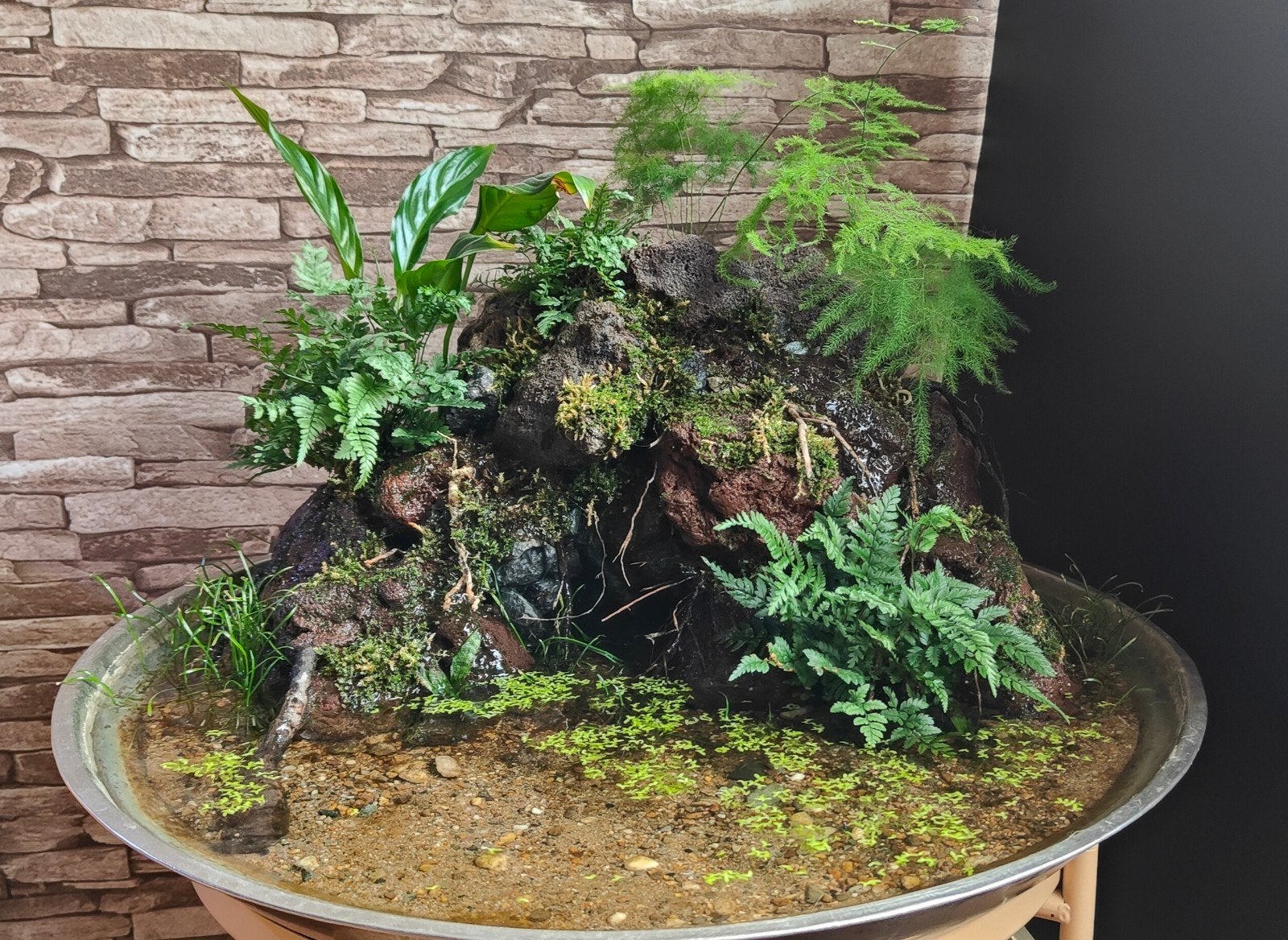 Uniek waterornament - handgemaakt berglandschap met mist, Ophalen, Nieuw, Hardsteen, Overige typen