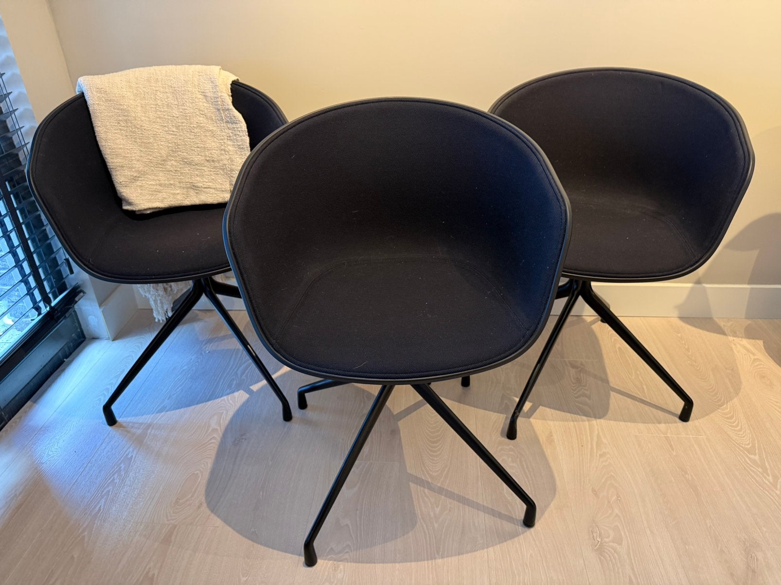 3 Hay stoeltjes, Ophalen, Stof, Drie, Zwart