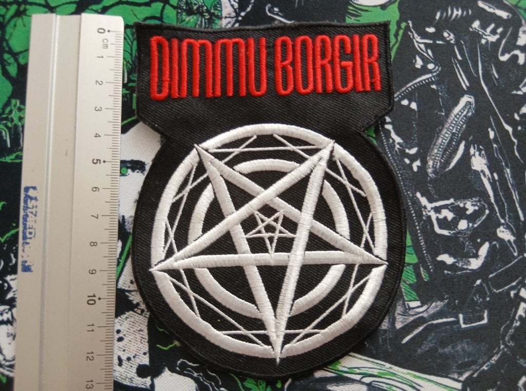 Dimmu Borgir mooie grote shaped patch d6 metal, Ophalen of Verzenden, Nieuw, Kleding