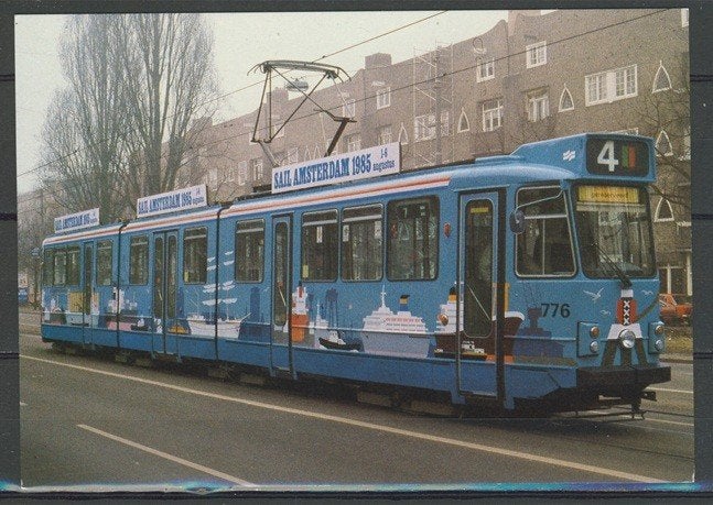 Haven Tram 776 Lijn 4 SAIL 1985 Foto-Ansichtkaart TRAM t-116, Verzamelen, Spoorwegen en Tramwegen, Ophalen of Verzenden, Zo goed als nieuw
