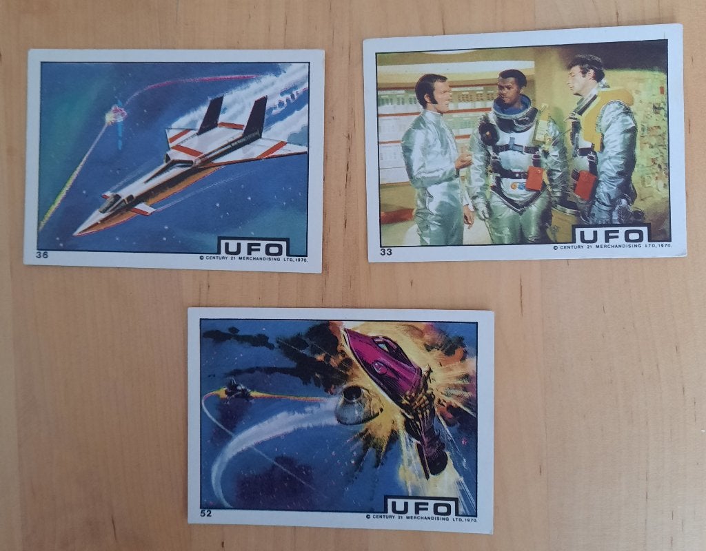 UFO - MONTY GUM - 3 KAARTJES - 1970, Verzamelen, Ophalen of Verzenden