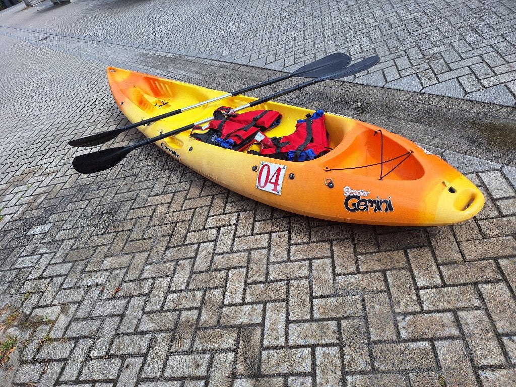 Sit on top 2 persoons kajak met peddels en zwemvesten, Ophalen, Gebruikt, 2-persoons