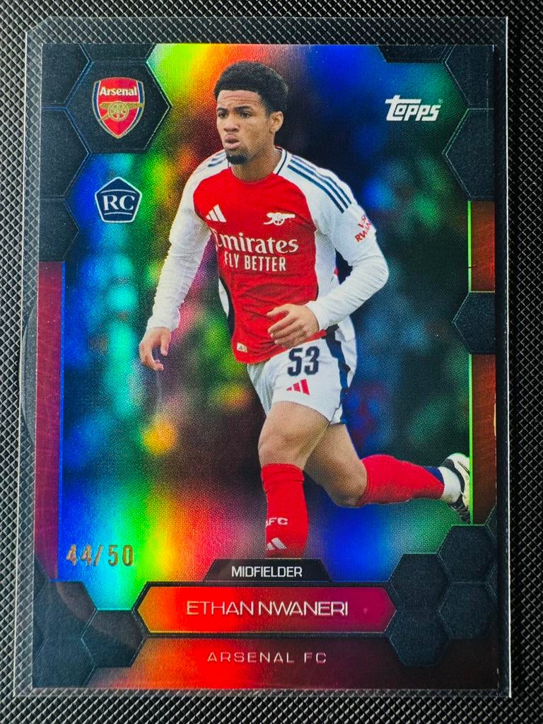 Ethan Nwaneri Topps Arsenal FC teamset 2024 #12 RC /50, Ophalen of Verzenden, Zo goed als nieuw, Plaatje