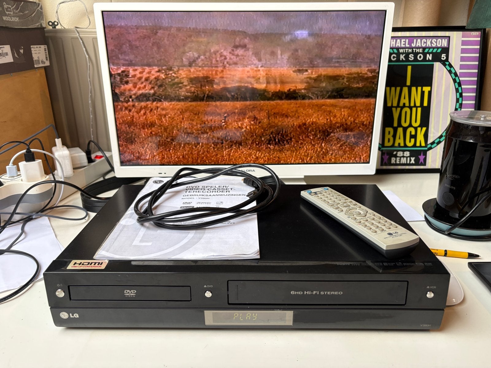 LG V390H DVD-speler/VHS-recorder combo, Audio, Tv en Foto, Videospelers, Ophalen of Verzenden, Gebruikt, VHS-speler of -recorder