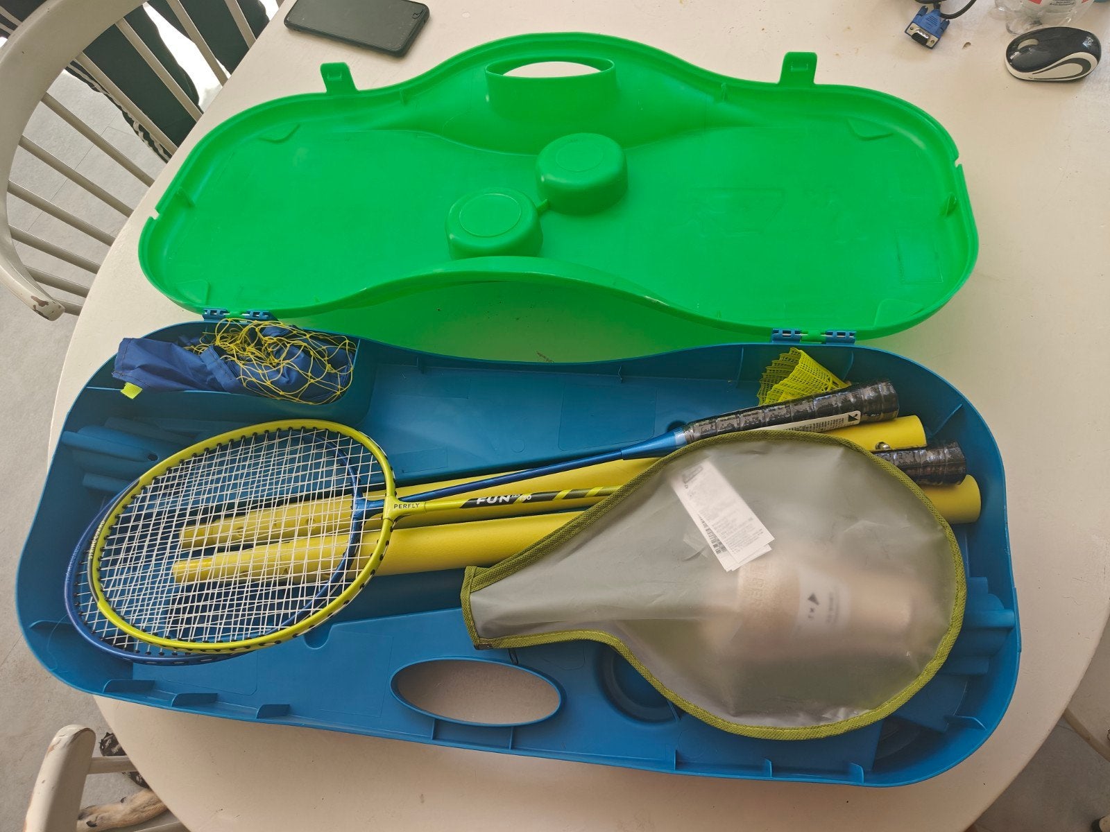 Badminton set in handige draagkoffer, Ophalen of Verzenden, Gebruikt, Racket(s)
