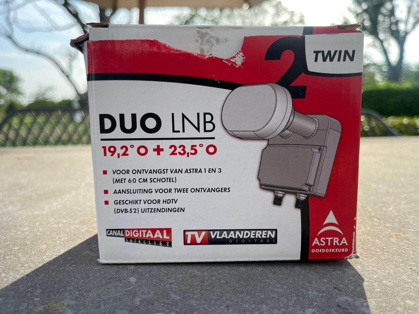 Duo LNB Quad voor Astra 1 en 3 - Canal Digitaal / TV Vlaande, Ophalen of Verzenden, Gebruikt, (Schotel)antenne, Overige merken