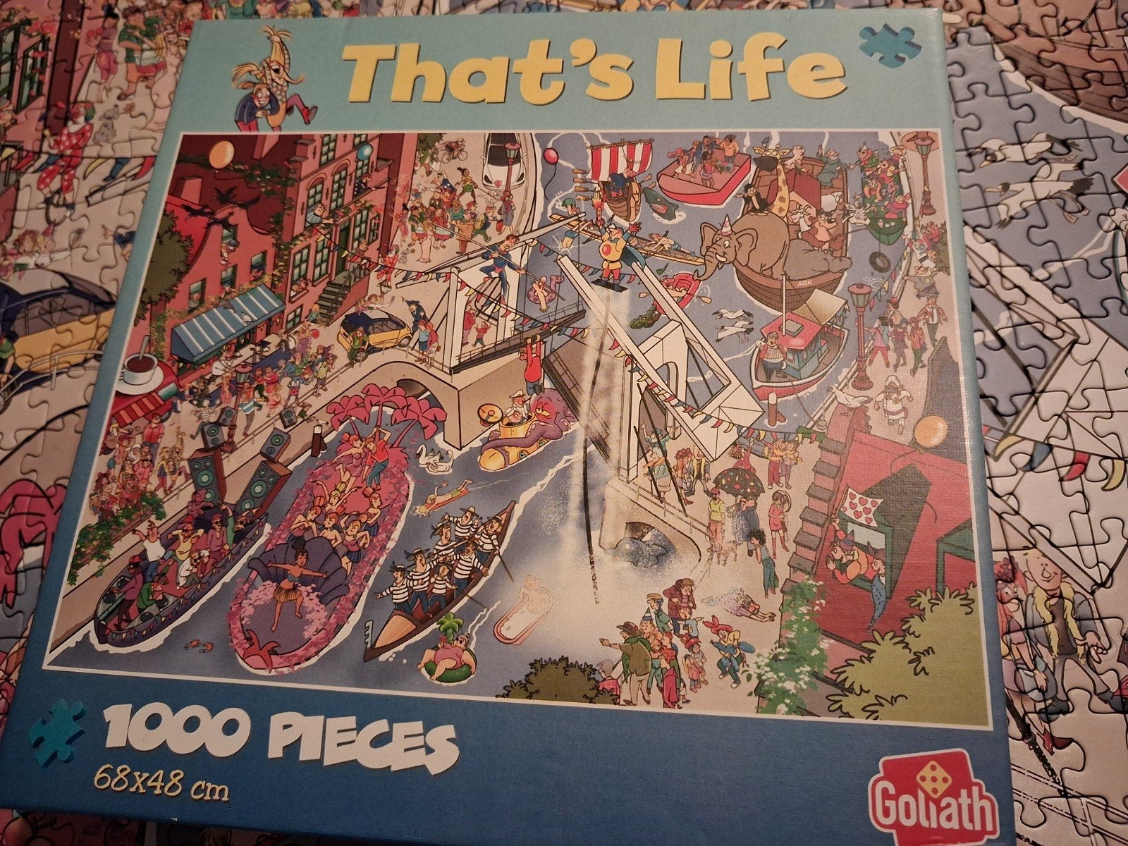 thats life puzzel 1000st love parade, Hobby en Vrije tijd, Ophalen of Verzenden, 500 t/m 1500 stukjes, Zo goed als nieuw, Legpuzzel