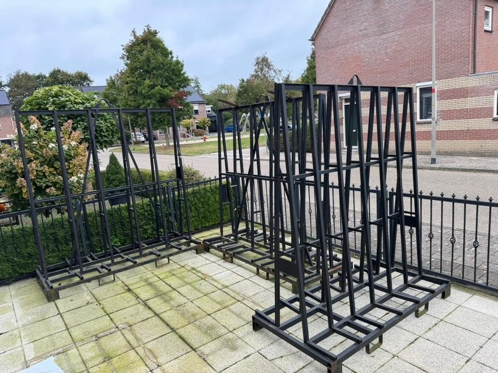 3x Robuuste glasbokken voor transport en opslag, Doe-het-zelf en Verbouw, Ophalen, Gebruikt, Overige typen, 160 cm of meer