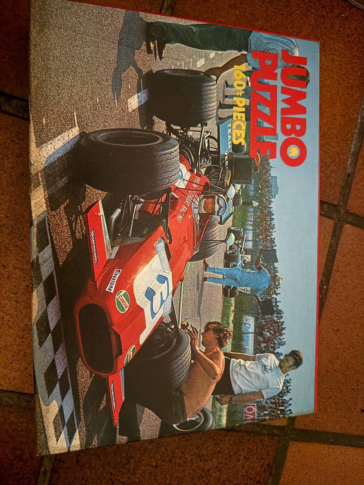 Unieke Jaren '70 Jumbo Puzzel Formule 1 Compleet, Ophalen of Verzenden, Minder dan 500 stukjes, Gebruikt, Legpuzzel