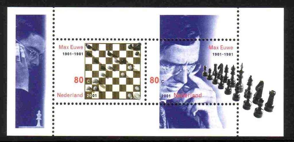 Nederland 2001 1969 Max Euwe-blok, Postfris, Ophalen of Verzenden, Na 1940, Postfris