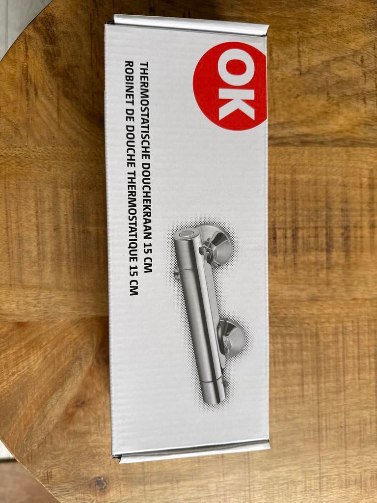 OK Thermostatische Douchekraan 15 cm - Nieuw in Doos, Ophalen, Zo goed als nieuw, Chroom, Kraan