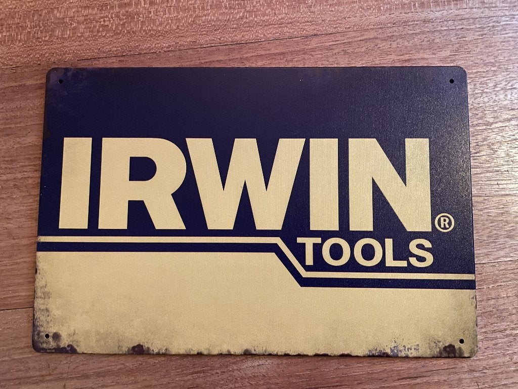 Irwin Tools metalen reclamebord / wandbord (Old Look), Verzamelen, Www.pand50.nl, Reclamebord, Nieuw, Ophalen of Verzenden