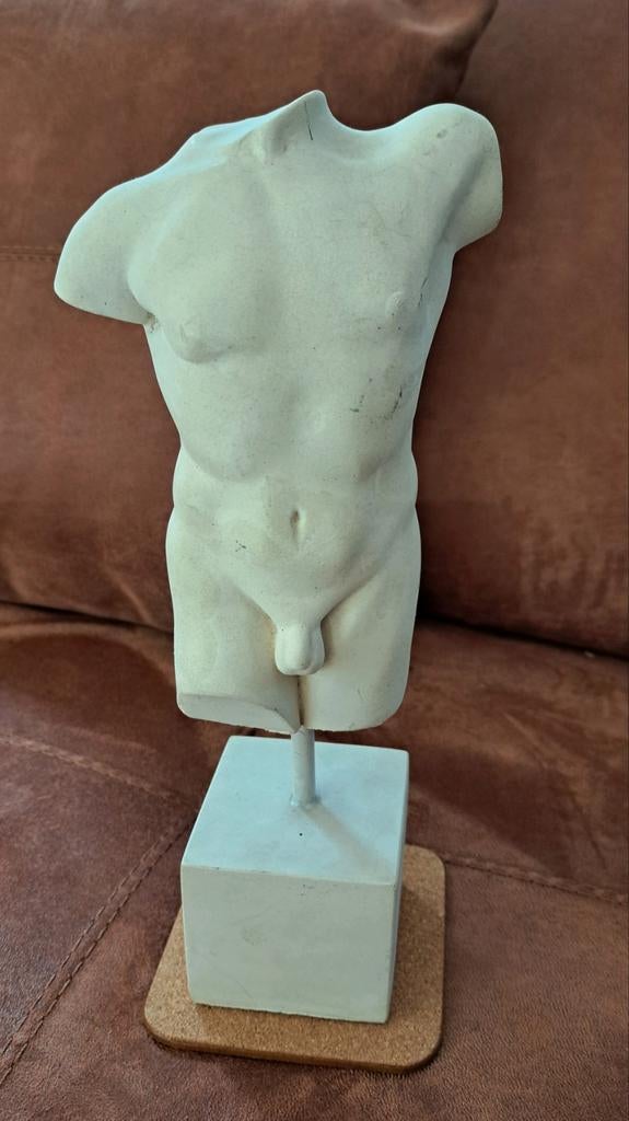 Gipsen Beeld van een Mannentorso, Ophalen, Buste, Handgemaakt, 50 - 100 cm