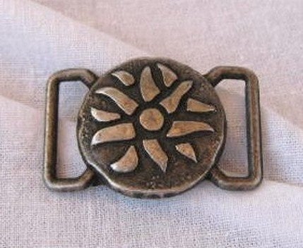 Vintage Riemgesp Asterisk – 70s Bloemen Zon motief (1165), Ophalen