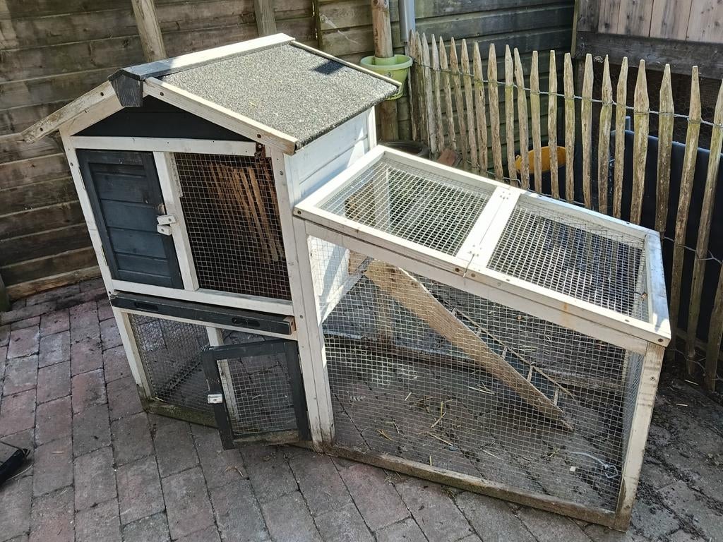 Konijnen hok met ren, Ophalen, Gebruikt, Hok, Minder dan 60 cm