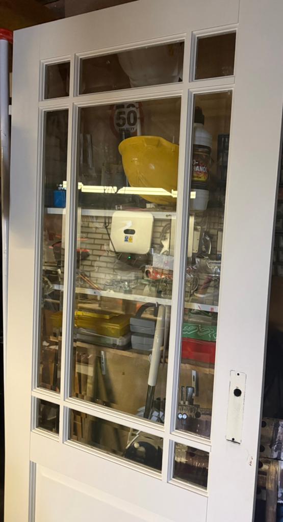 Opdekdeur mer facetglas, Ophalen of Verzenden, Glas, Binnendeur, 200 tot 215 cm