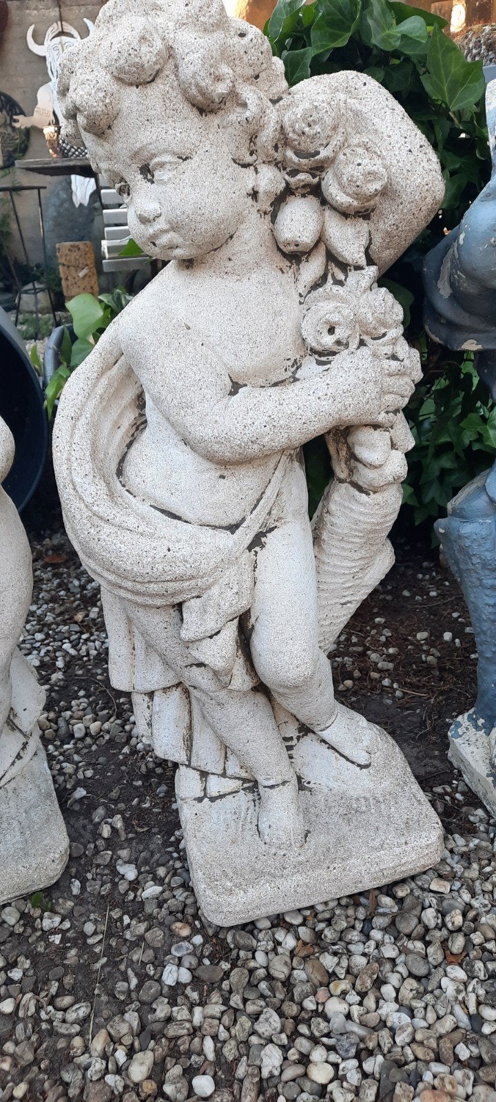 Set van 2 Engelenbeelden - Beton, Tuin en Terras, Ophalen, Gebruikt, Beton, Engelenbeeld