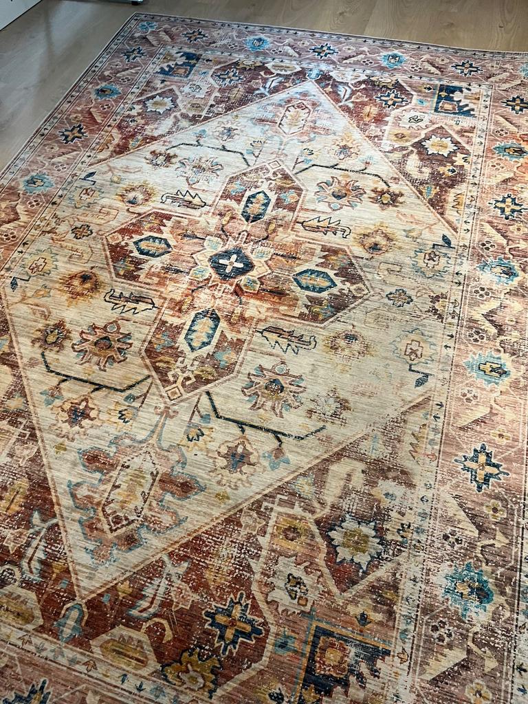 Vintage Vloerkleed - Zo goed als nieuw, Huis en Inrichting, Ophalen, 100 tot 150 cm, Beige, Zo goed als nieuw