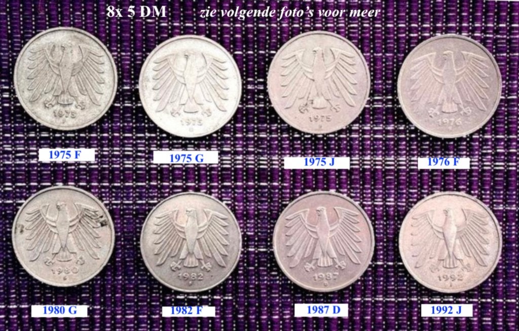 Grote partij Duitse munten: Zilver, Mark & Pfennig (BRD), Ophalen, Buitenland, Munten