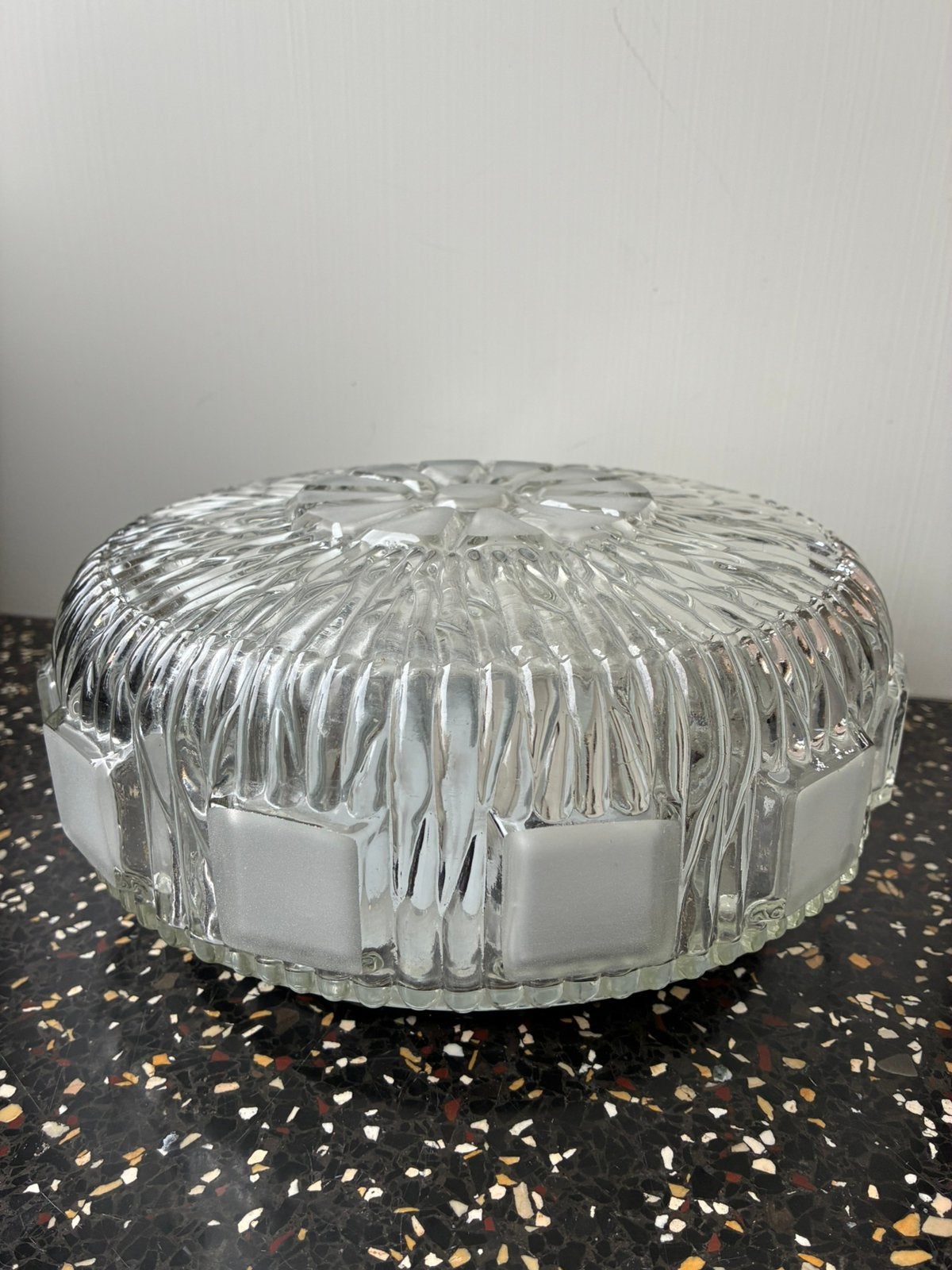 Vintage plafoniere, Ophalen of Verzenden, Gebruikt, Glas