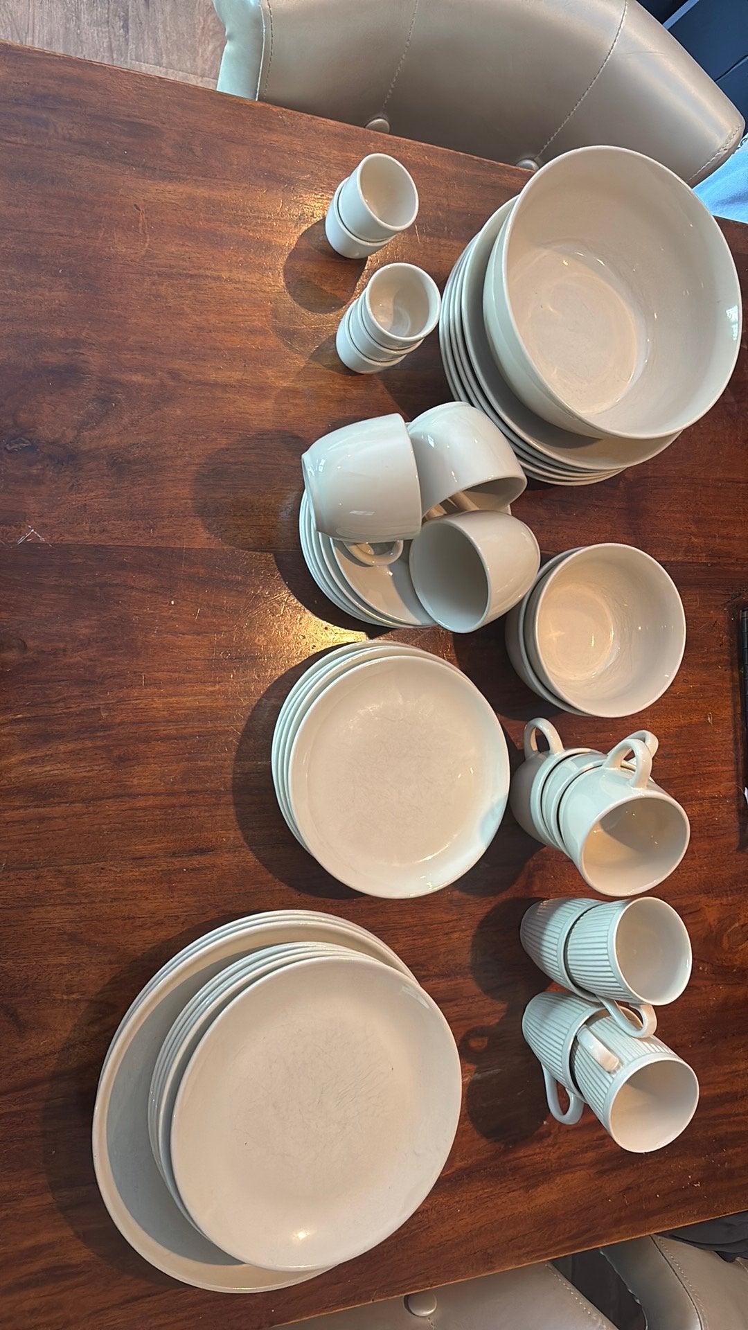 Complete 6-persoons serviesset – modern beige - 41 delig, Ophalen
