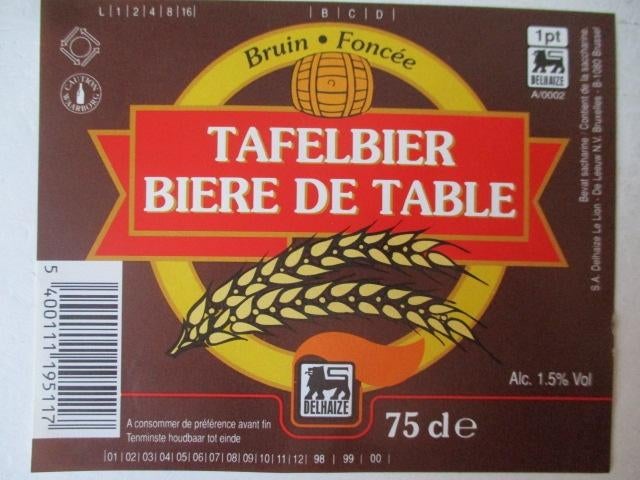 bieretiket Belgie 12-4 (12L) piedboeuf, Verzamelen, Ophalen of Verzenden, Gebruikt, Overige typen, Overige merken