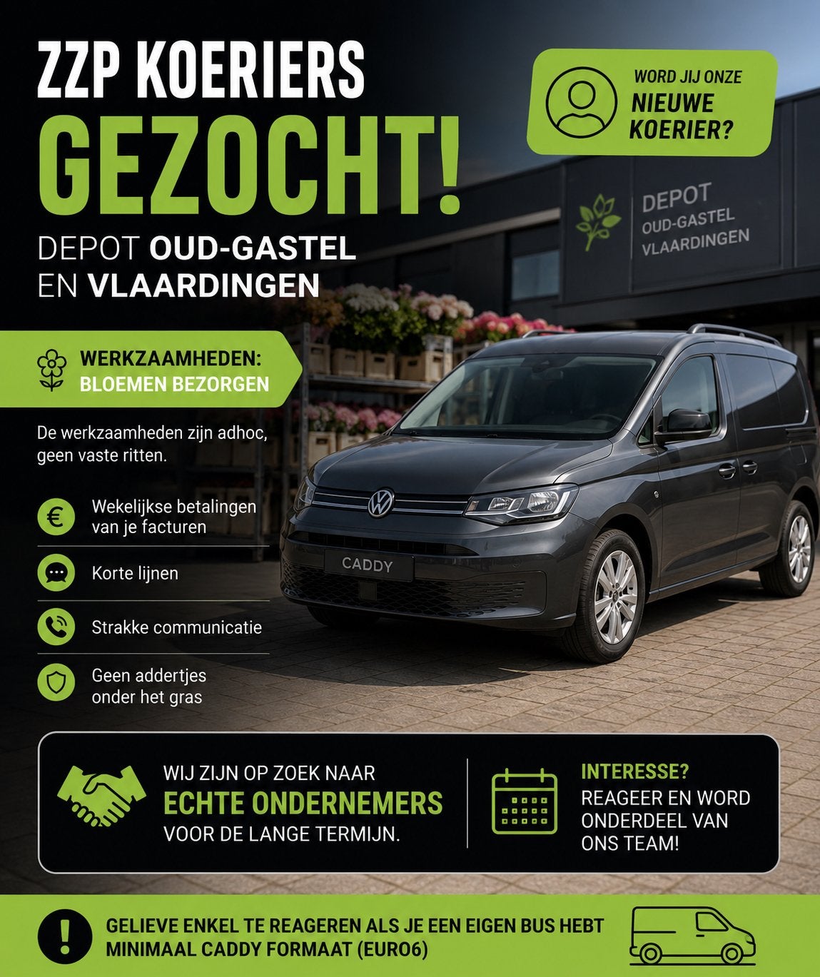 ZZP koerier gezocht met eigen bus!