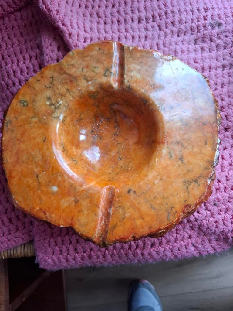 Vintage Albasten marmeren asbak, Antiek en Kunst, Ophalen of Verzenden