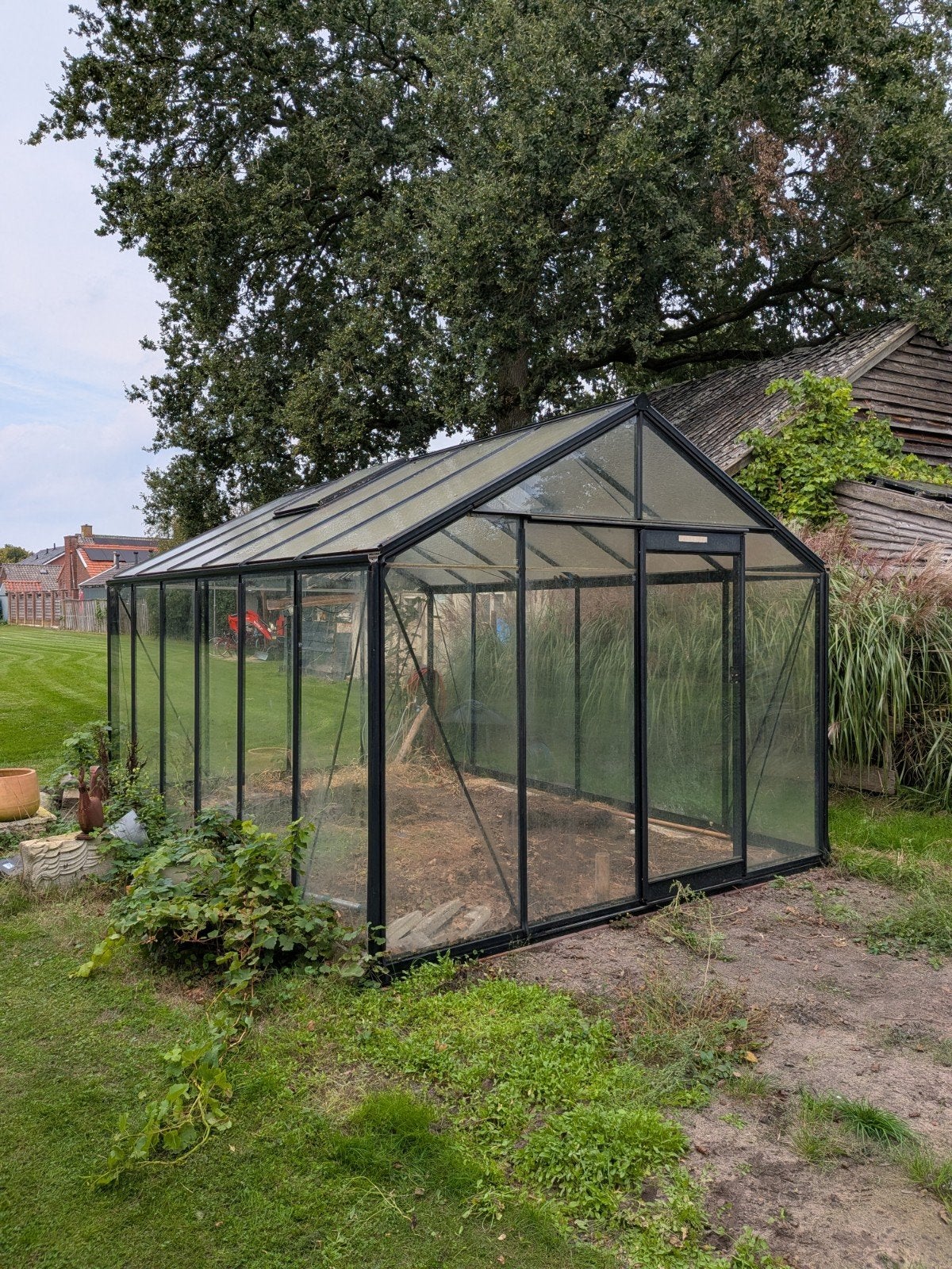 Ruime ACD kweekkas zwart met gehard glas en aluminium frame, Tuin en Terras, Ophalen, Gebruikt, Kweekkas, Glas