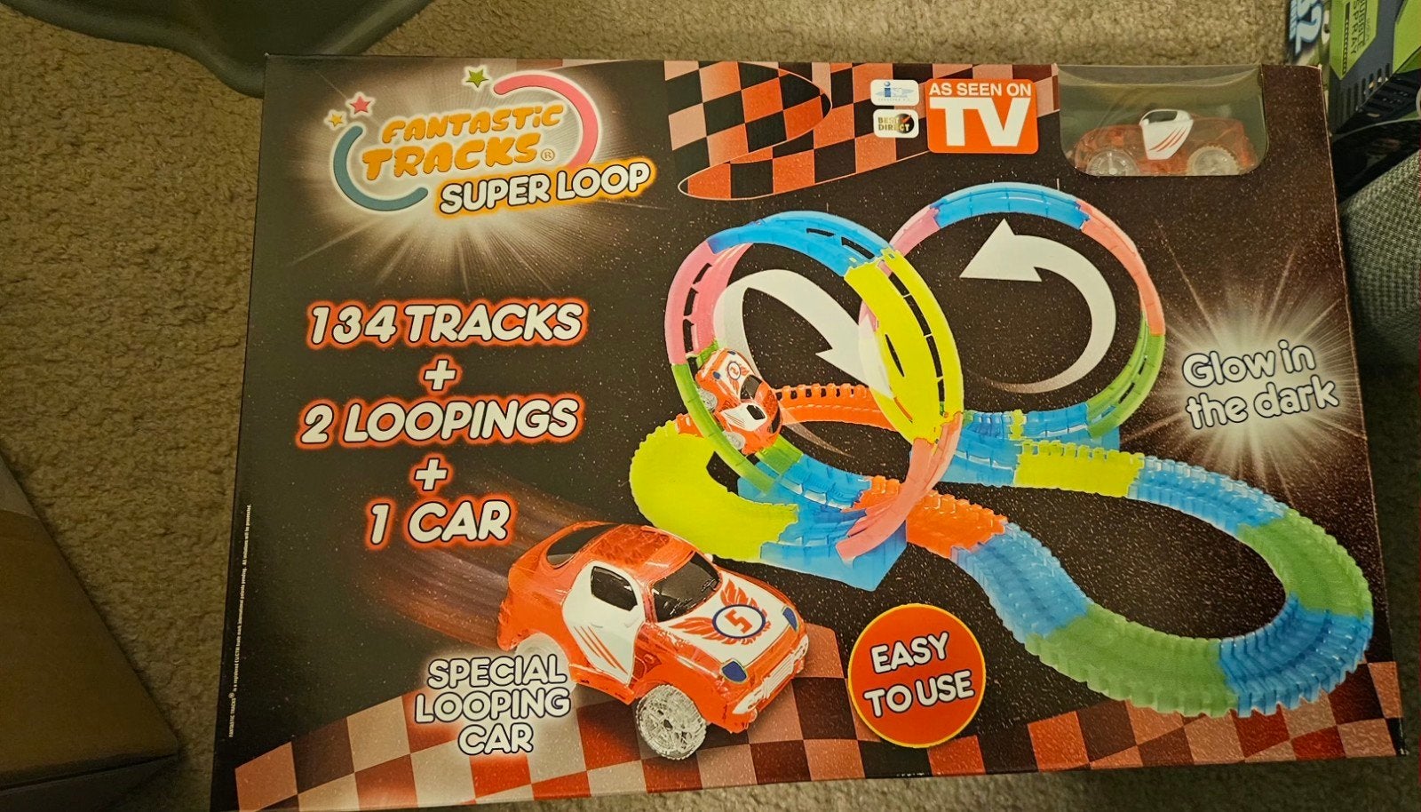 Nieuwe Fantastic Tracks Super Loop Racebaan met 2 Loopings, Racebaan, Zelf te bouwen, Nieuw, Elektrisch