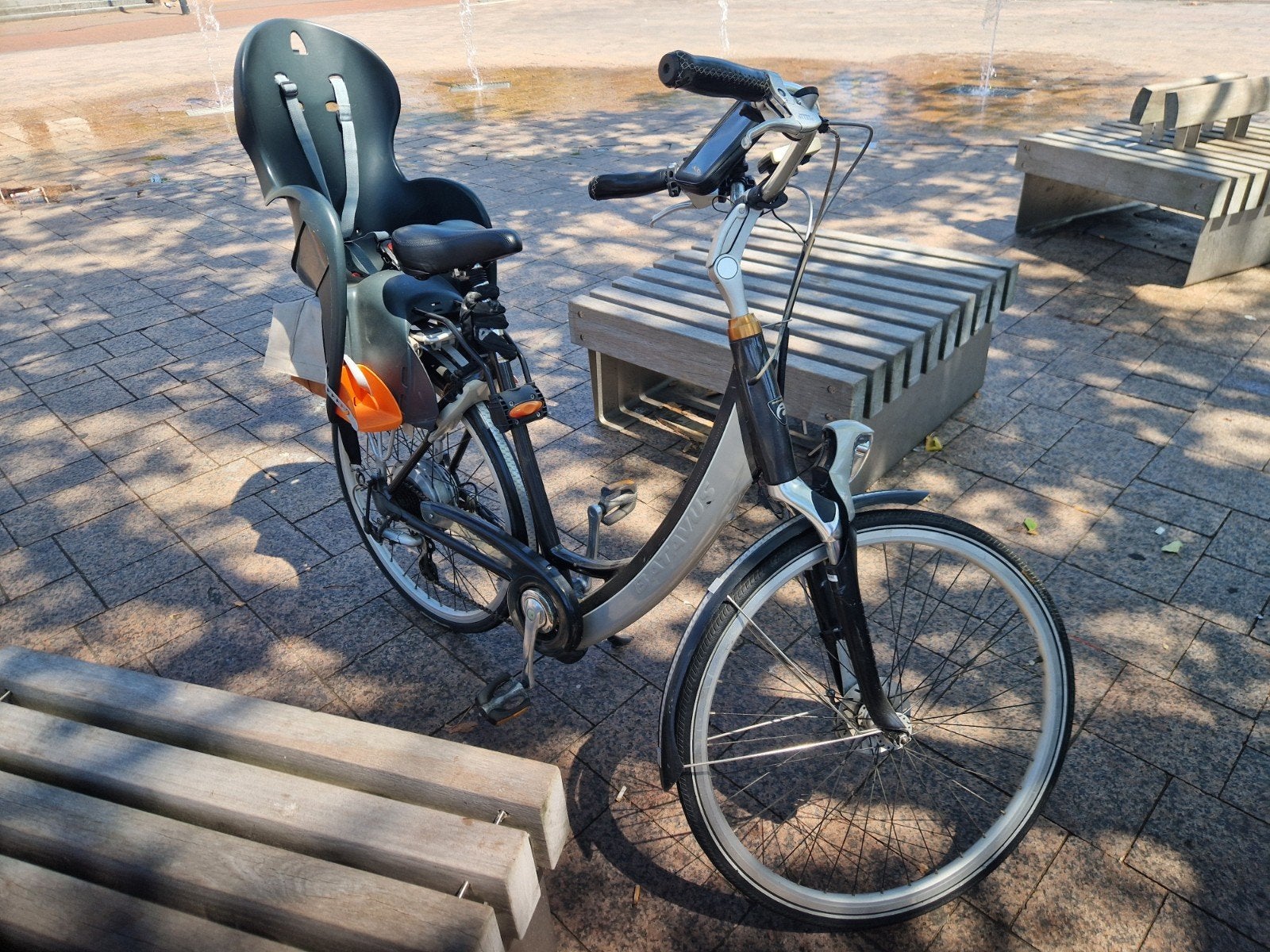 Batavus damesfiets met kinderzitje, Velgrem, Batavus, Versnellingen, Ophalen of Verzenden