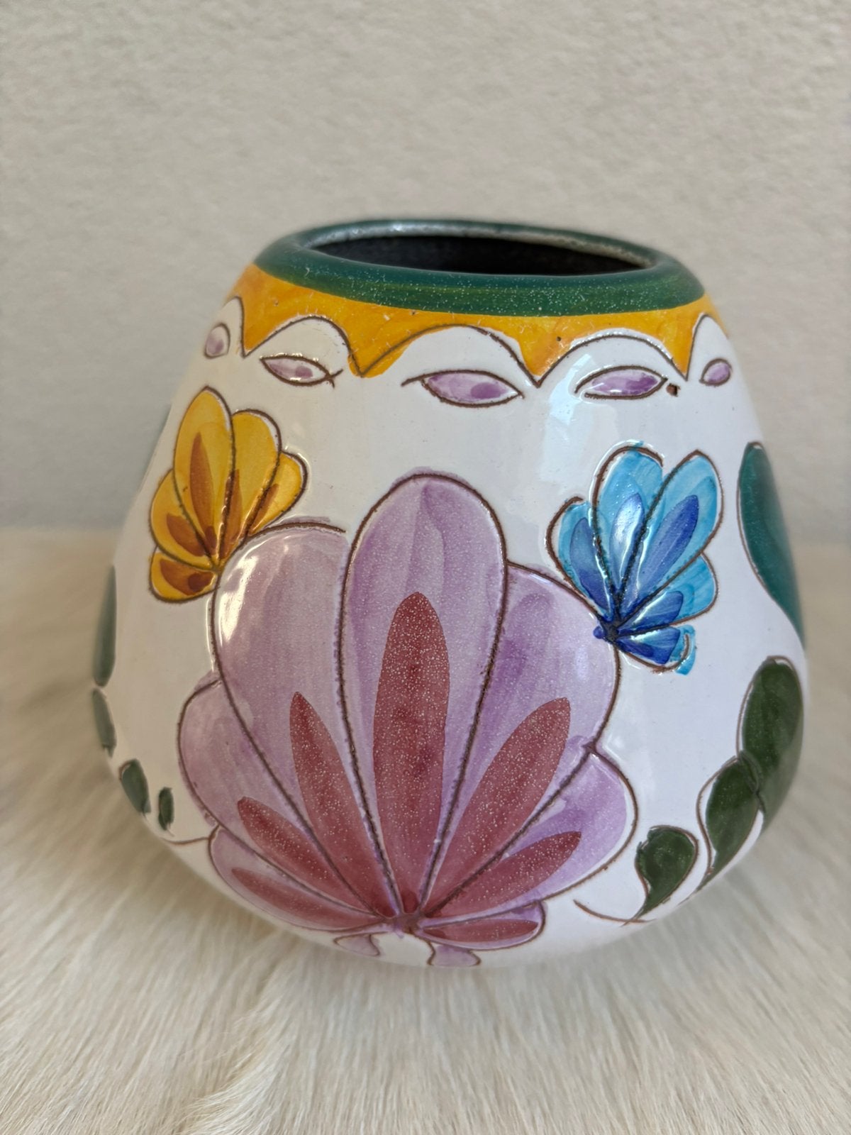 Kleurrijke West-Germany vaas Ilkra Keramik 12 cm, Antiek en Kunst, Antiek | Vazen, Ophalen of Verzenden