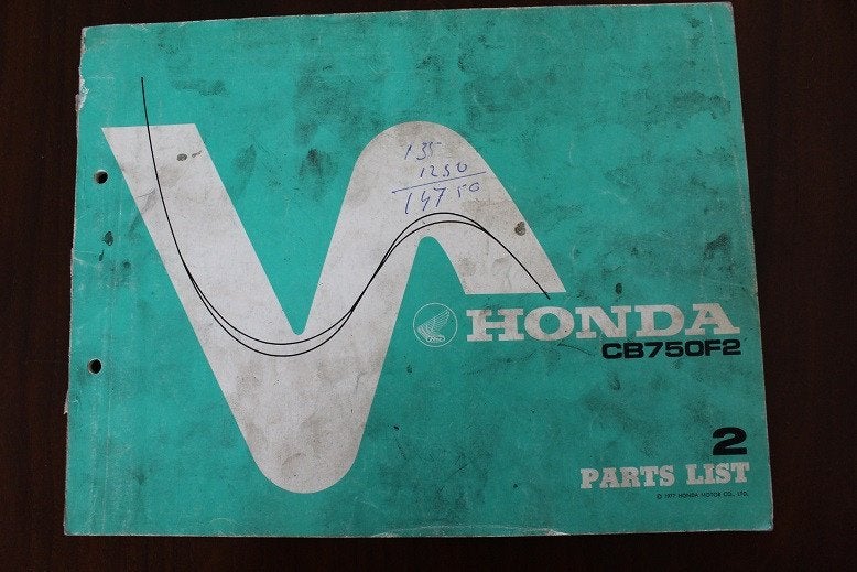 Honda CB750 F2 1977 motorcycle parts list CB 750 F2, Motoren, Ophalen of Verzenden, Honda