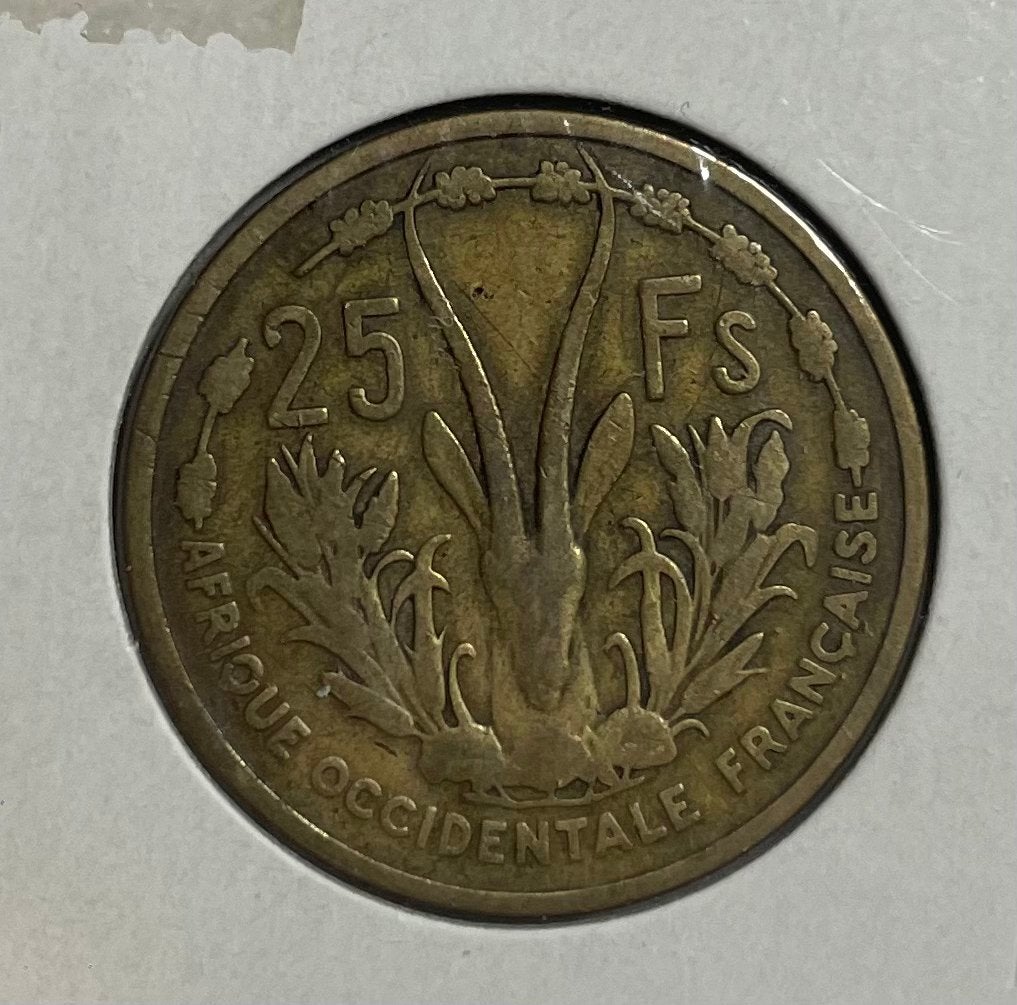 25 franc Frans West Afrika 1956, Ophalen of Verzenden, Overige landen