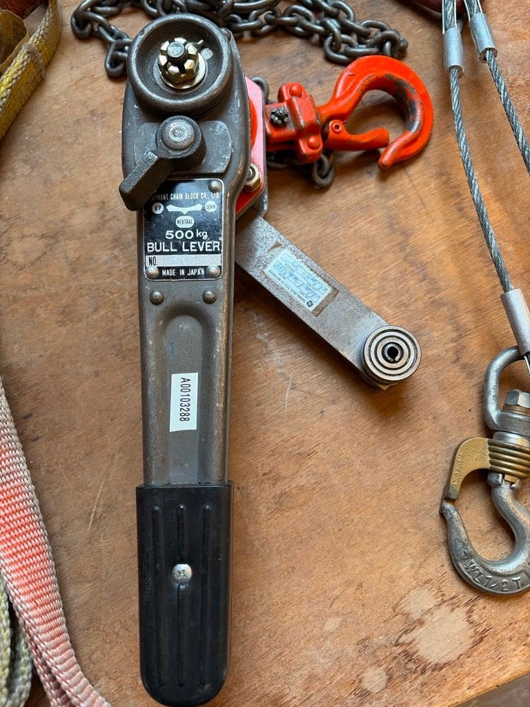 Elephant Bull Lever rateltakel met complete hijsset, Ophalen of Verzenden, Gebruikt