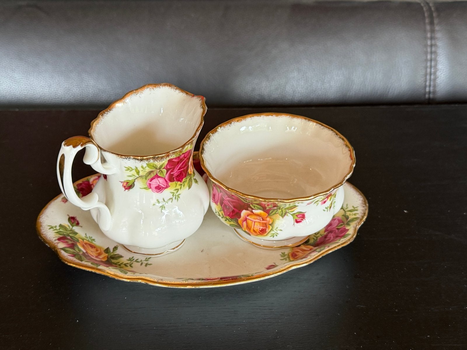 Royal Albert Old Country Roses Melkkan, Suikerpot & Dienblad, Ophalen of Verzenden