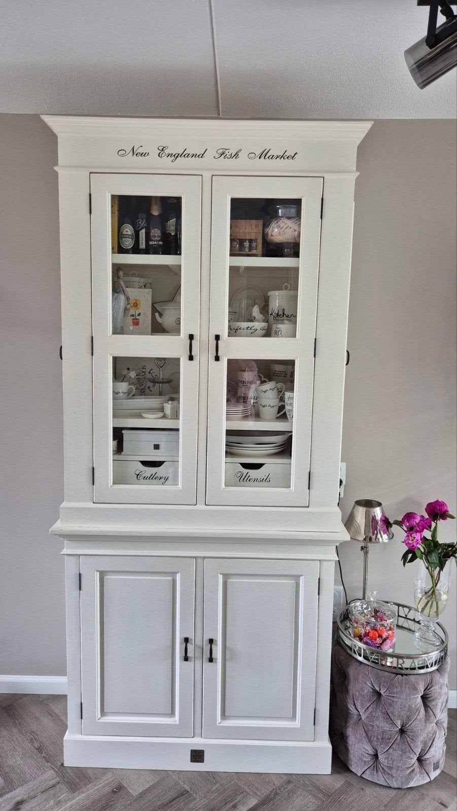Riviera Maison New England Fish Market Cabinet, Ophalen, Met deur(en), Zo goed als nieuw, Minder dan 100 cm