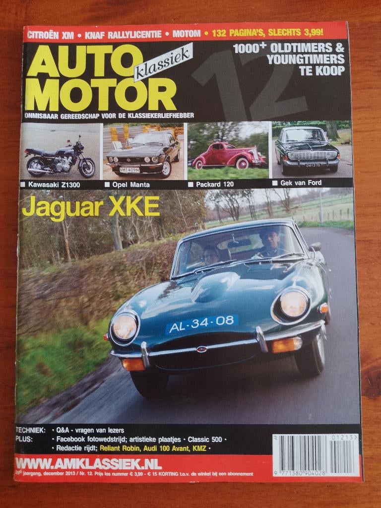 Auto Motor Klassiek 12 2013 Manta, Robin, 100 Avant, Packard, Ophalen of Verzenden, Nieuw, Opel