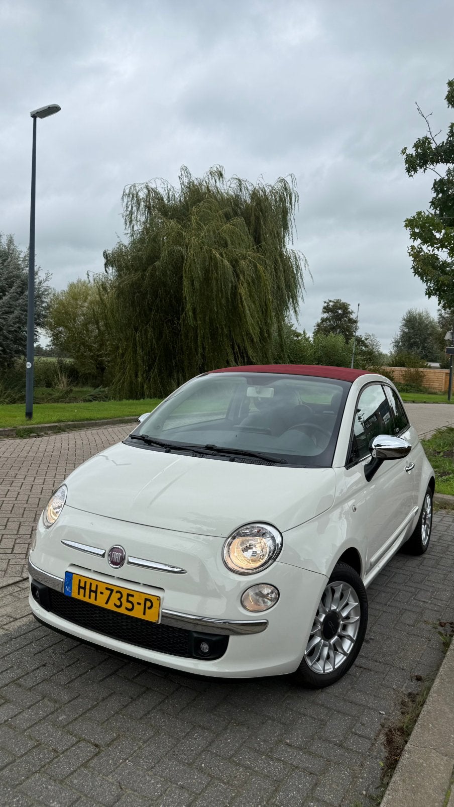 Fiat 500C 1.2 Lounge | Nieuw cabriodak | Apple CarPlay, Voorwielaandrijving, Leder en Stof, Wit, Handgeschakeld