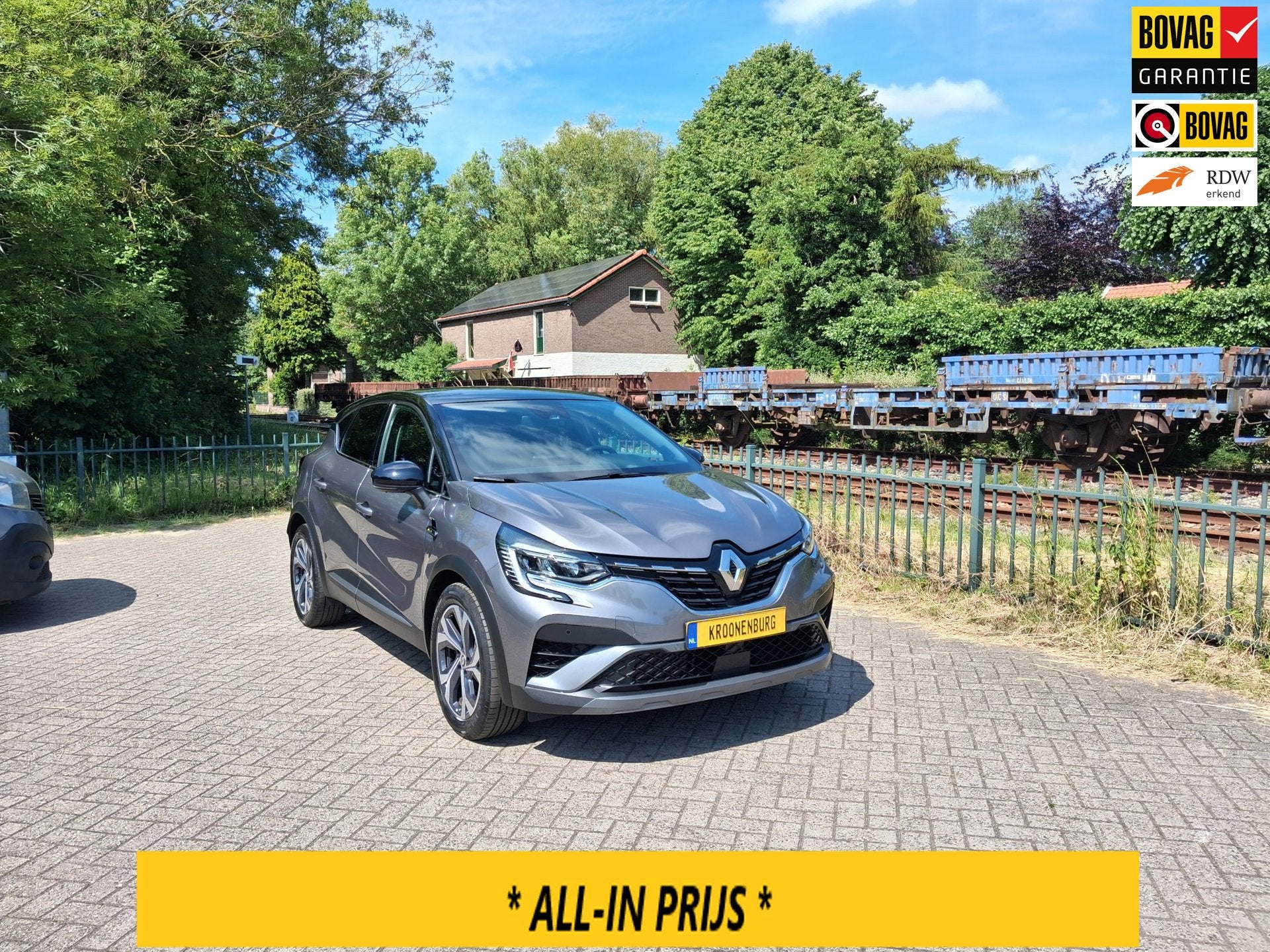 Renault Captur 1.6 E-Tech Plug-in Hybrid 160 RS line trekhaa, Auto's, Renault, 12 maanden, Gebruikt, 4 cilinders, Leder en Stof