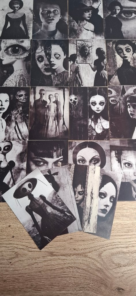 Ansichtkaartenset: Alien girl, Zwart, Fantasie, Onbekend, Nieuw