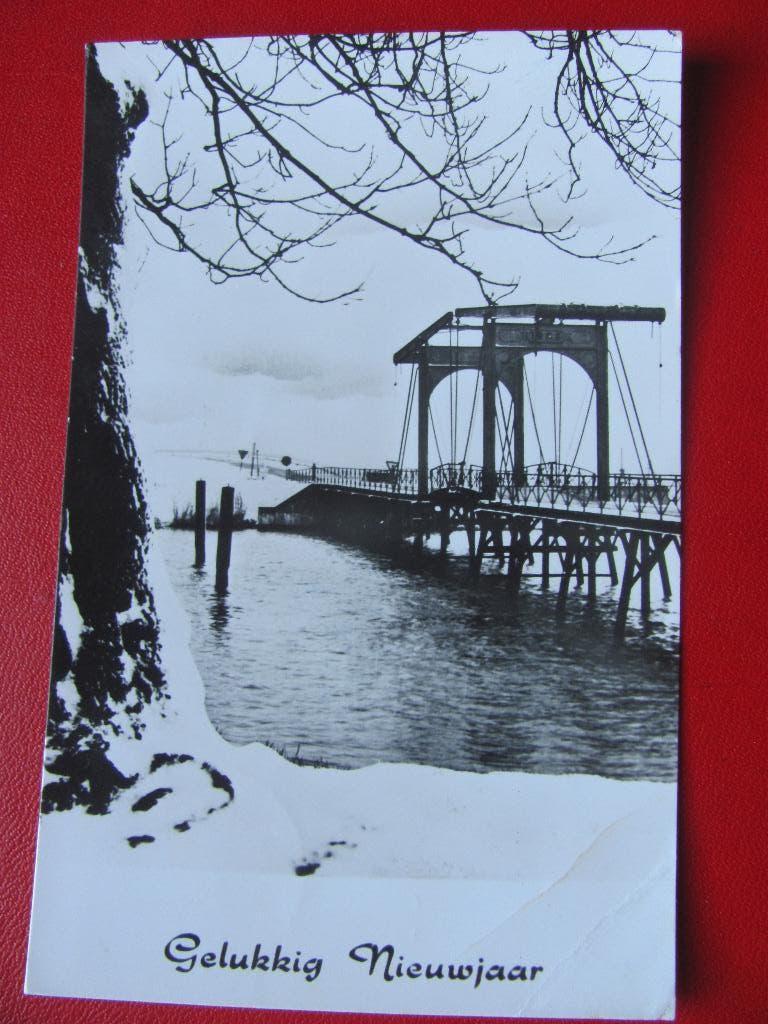 Hardinxveld 1959 winters tafereel, Verzamelen, Ansichtkaarten | Nederland, Ophalen of Verzenden, 1940 tot 1960, Gelopen, Zuid-Holland