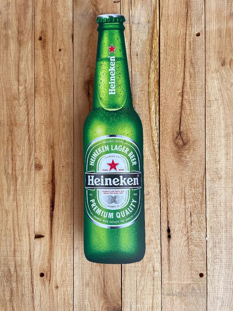 Reclamebord fles Heineken in vorm bierfles groot, 20x70cm, Verzamelen, Merken en Reclamevoorwerpen, Ophalen of Verzenden, Nieuw