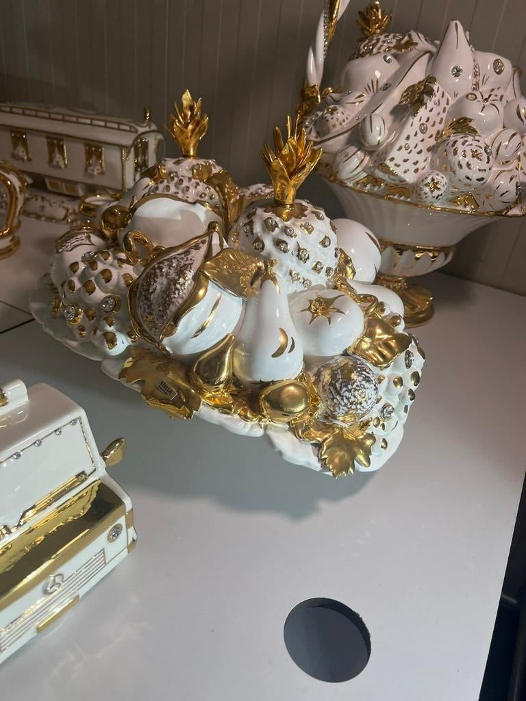 Capodimonte stela porselein fruitmand, Ophalen of Verzenden