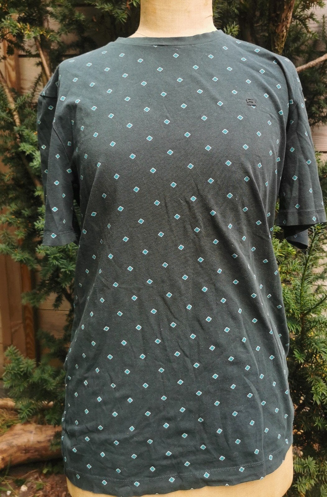 Scotch & Soda T-shirt met ruitjesprint - Maat M, Kleding | Heren, T-shirts, Maat 48/50 (M), Zwart, Ophalen of Verzenden, Gedragen