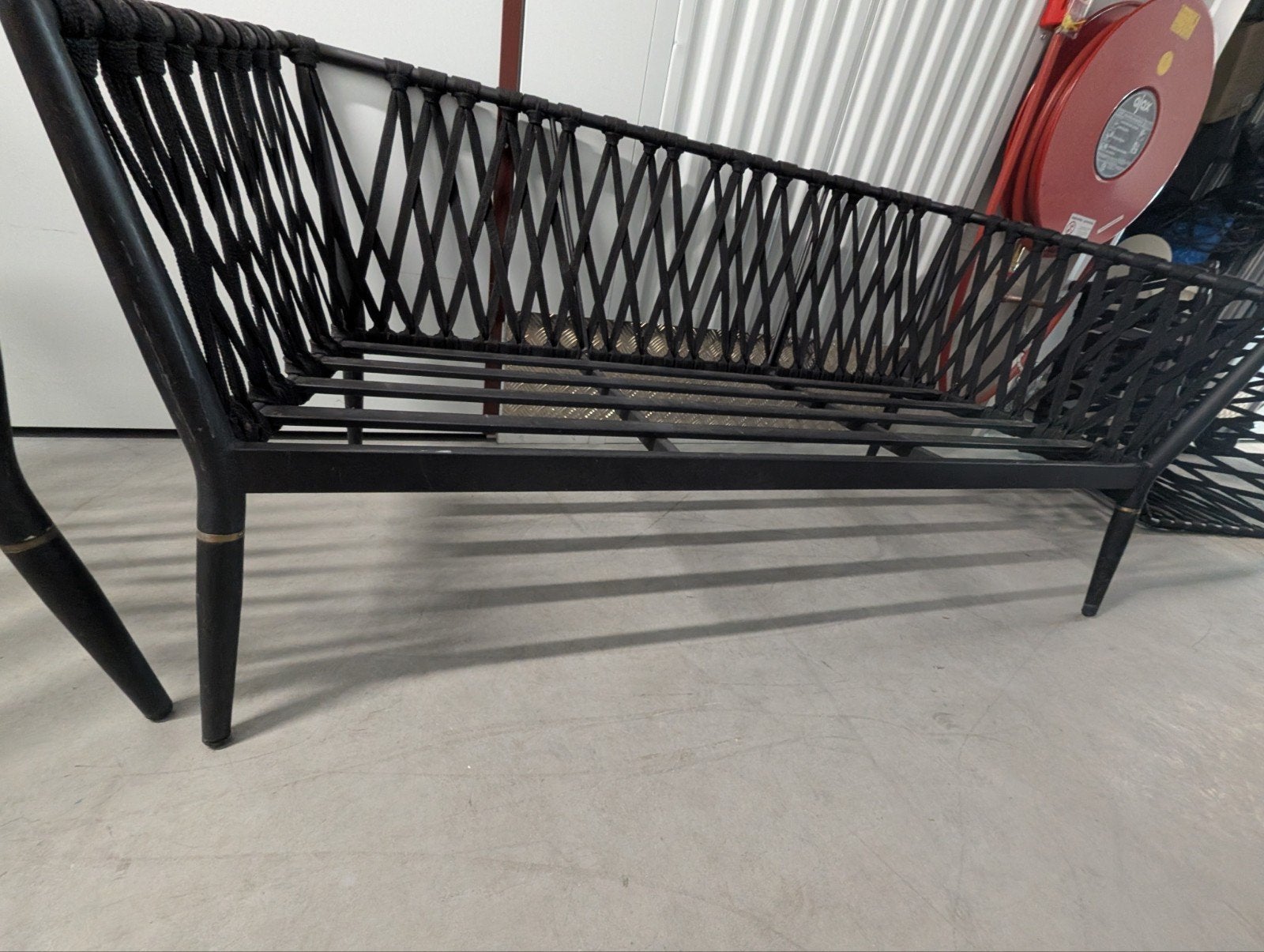 Moderne 3-delige outdoor loungeset met rope vlechtwerk, Ophalen, Zo goed als nieuw, Loungeset, Bank