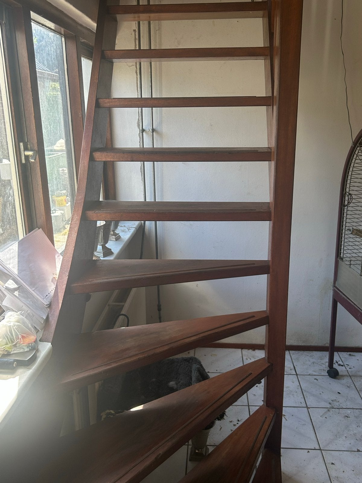 Houten trap met leuning - Gebruikt, Ophalen, Gebruikt, Trap, Opvouwbaar of Inschuifbaar