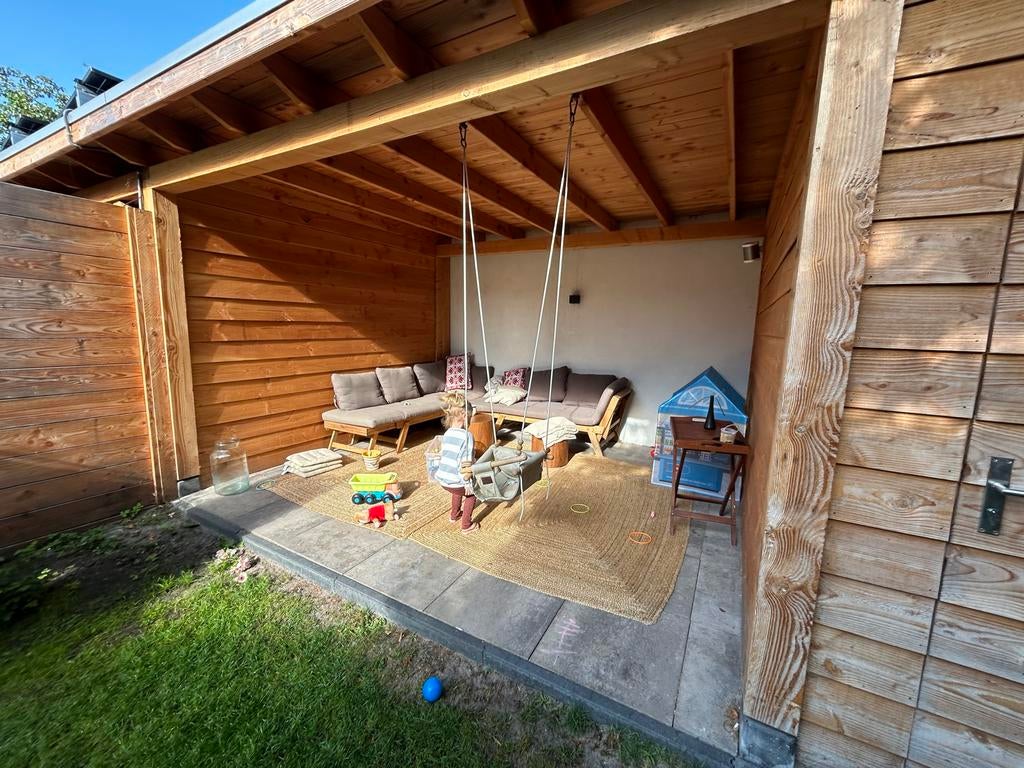 Houten loungebank met extra kussens Intratuin Lorient, Ophalen of Verzenden, Gebruikt, Overige typen