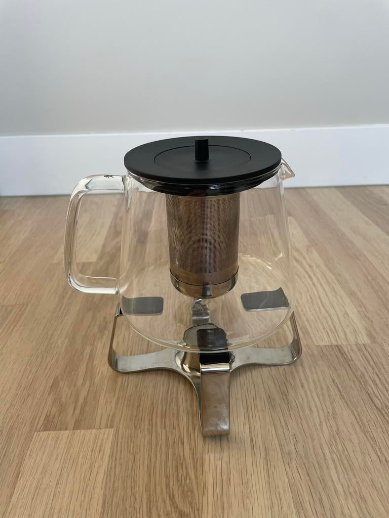 Theepot WMF met theelichthouder, Theepot/fluitketel, Zilver, Ophalen of Verzenden, Glas