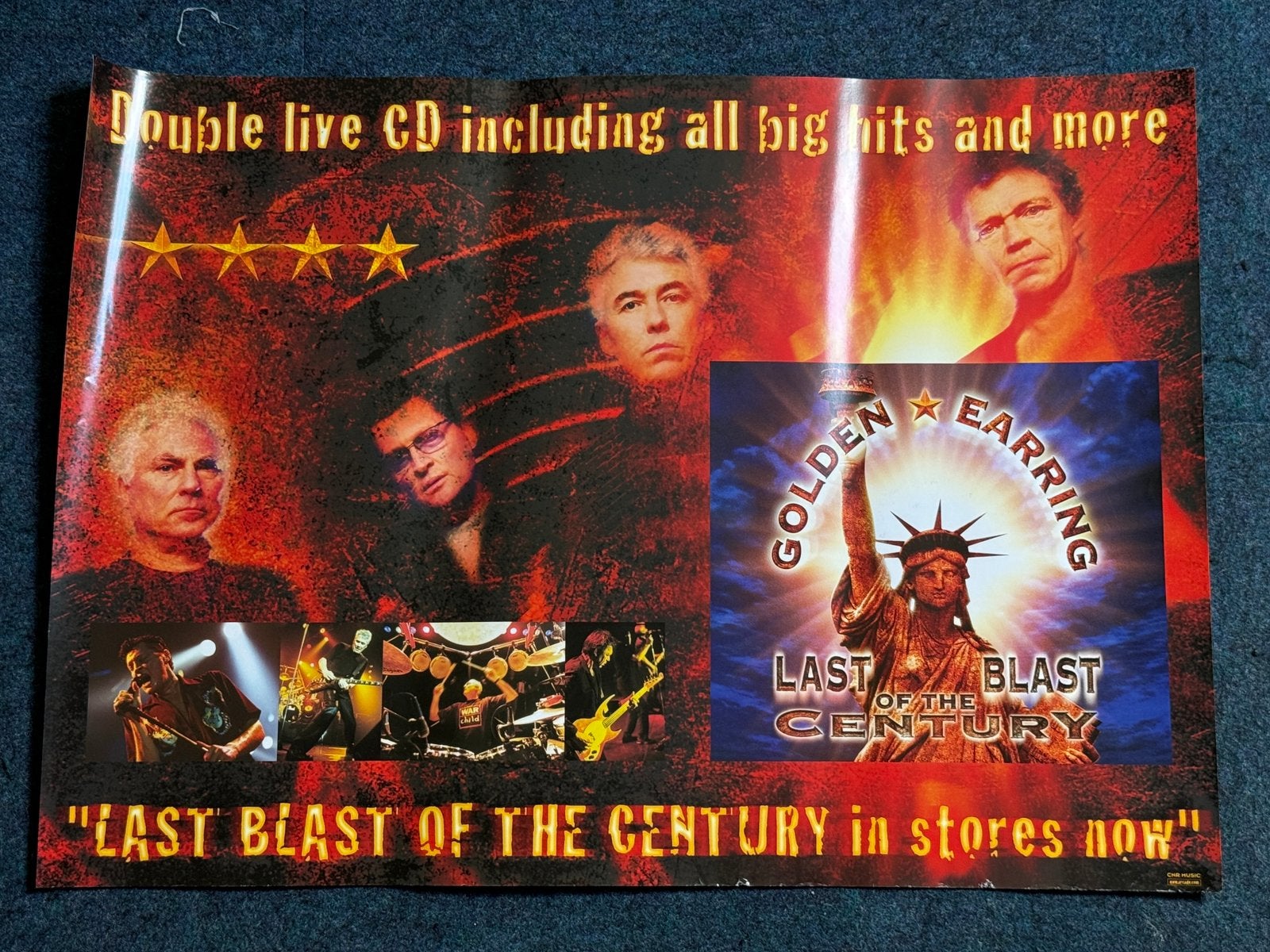 Golden Earring Last Blast of the Century Poster, Verzamelen, Posters, Gebruikt, Rechthoekig Liggend, Ophalen of Verzenden, A1 t/m A3